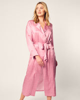 Women's Silk Robe in Love Lines